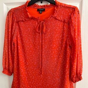 Cocomo Vibrant Red Patterned Blouse